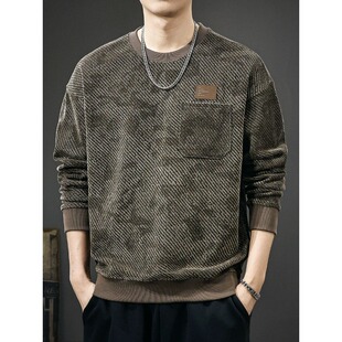 春季2026宽松男士卫衣高端春秋新款休闲内搭痞帅长袖打底衫上衣潮