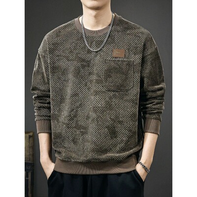 冬季2025加绒男士卫衣高端秋冬