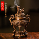 见素香坊新品 苏工精品铜炉文房摆件C589 陈巧生带座螭龙耳香熏炉