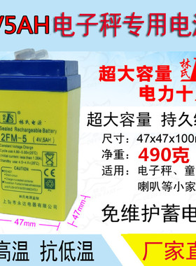 4v5ah电池4v4ah电瓶电子秤电池免维护蓄电池应急灯电池4v电池供应