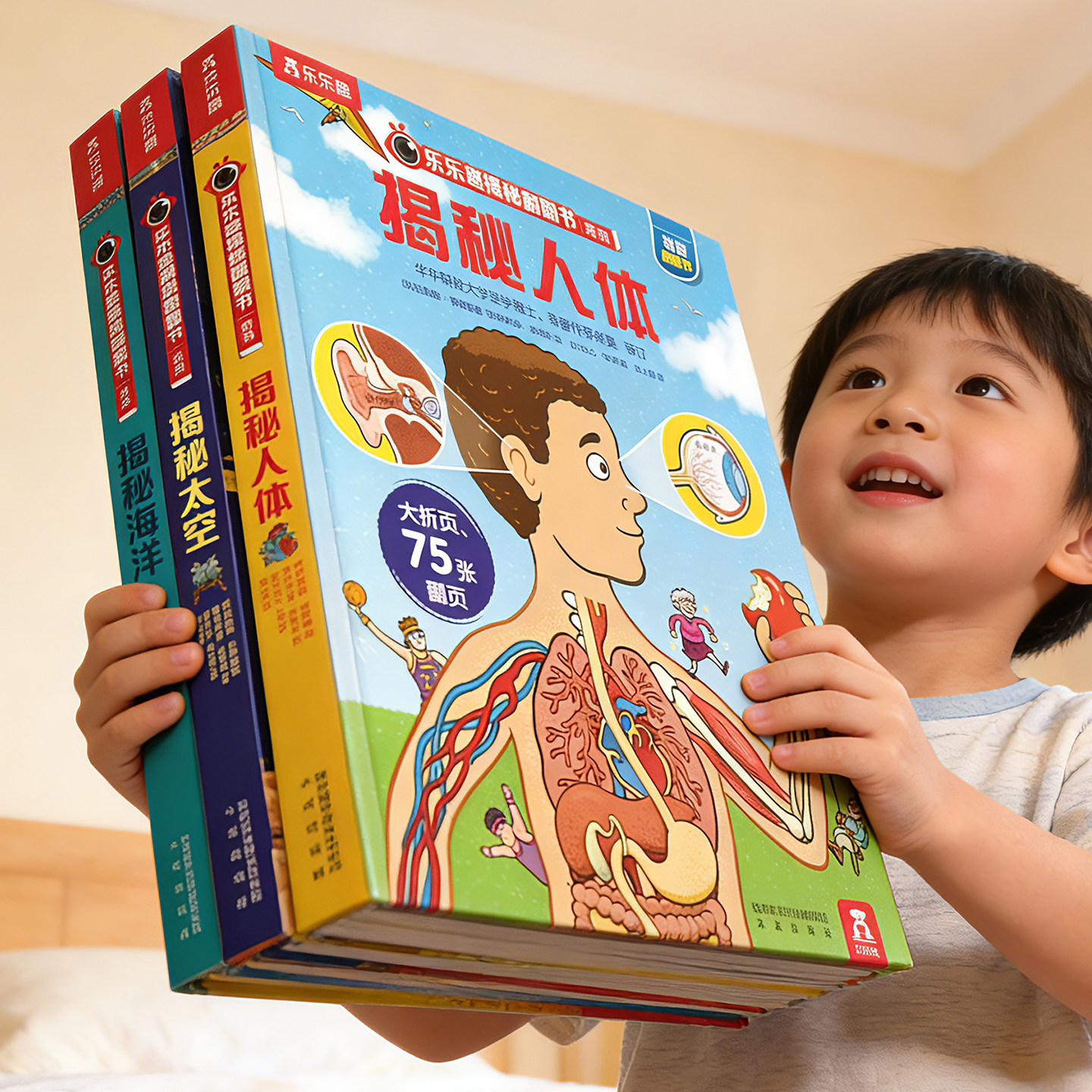 乐乐趣 揭秘人体绘本3d立体书儿童3-6-8-10岁翻翻书系列结构科普必我们的身体太空海洋火车汽车百科全书幼儿园小学生课外阅读机关