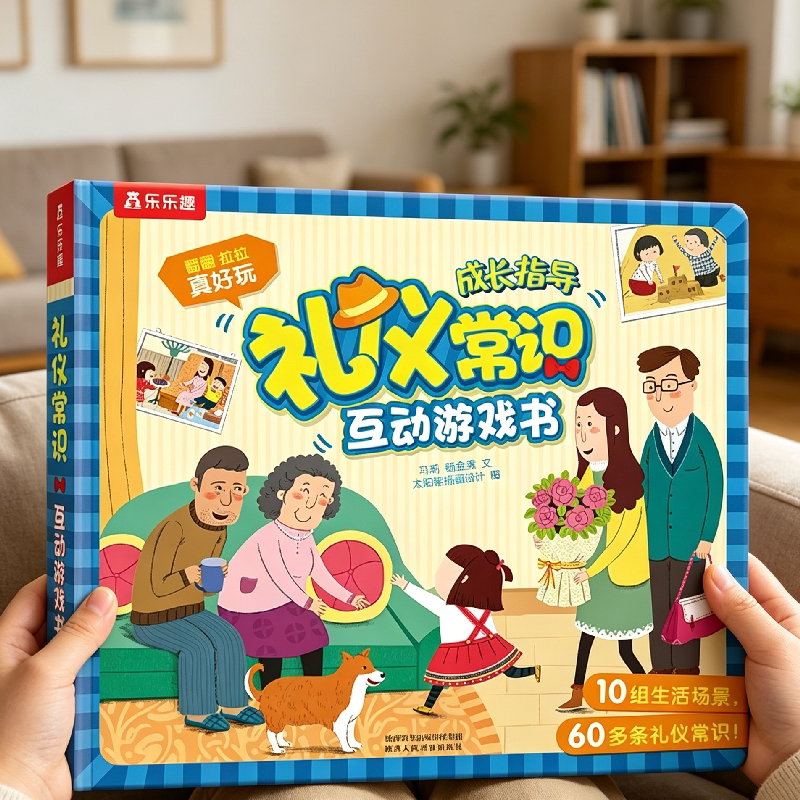 礼仪常识情商培养乐乐趣绘本讲文明懂礼貌早教启蒙认知书入园准备互动2-4-6岁儿童生活行为习惯3d立体机关翻翻书图书幼儿园游戏书