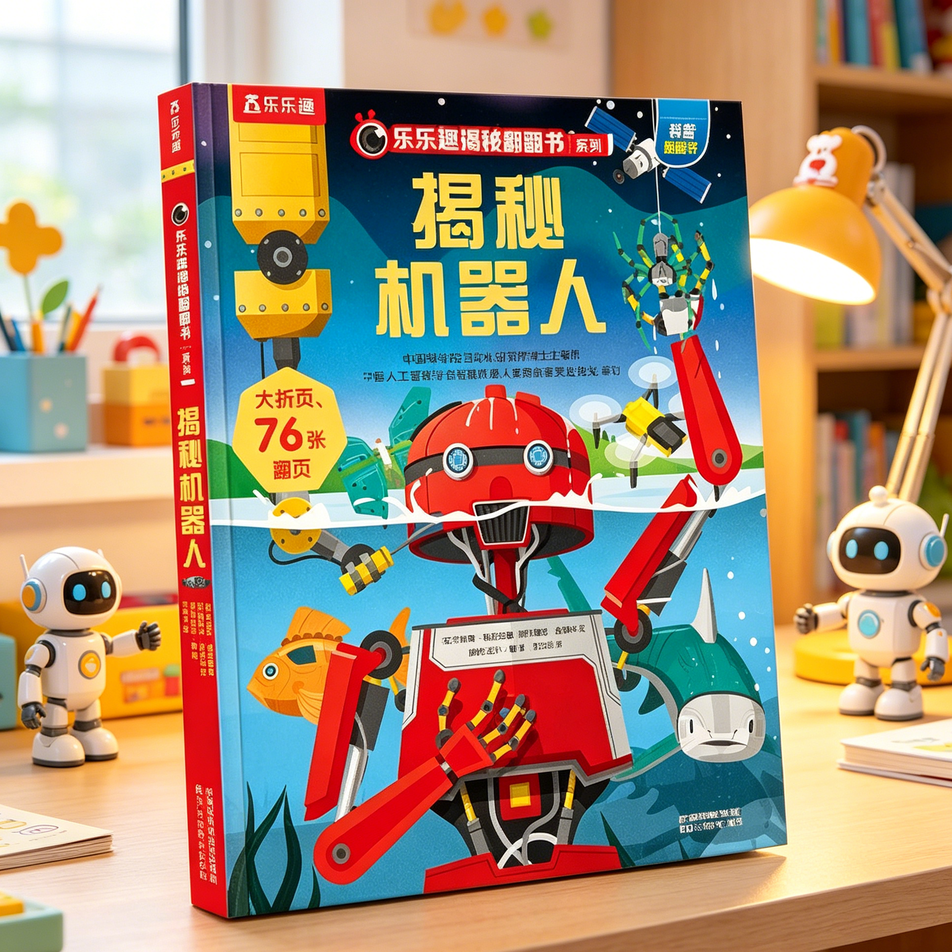 乐乐趣 揭秘机器人立体书儿童3-6-8-10岁乐乐趣系列翻翻书点读版3d全套人工智能AI小学生航空天科普百科全书早教益智玩具机关绘本
