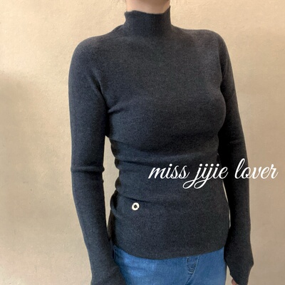 miss jijie lover/无缝一体简约休闲百搭羊毛套头针织上衣T女装