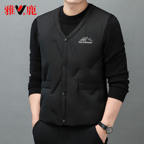 雅鹿羽绒马甲男内穿加厚保暖背心