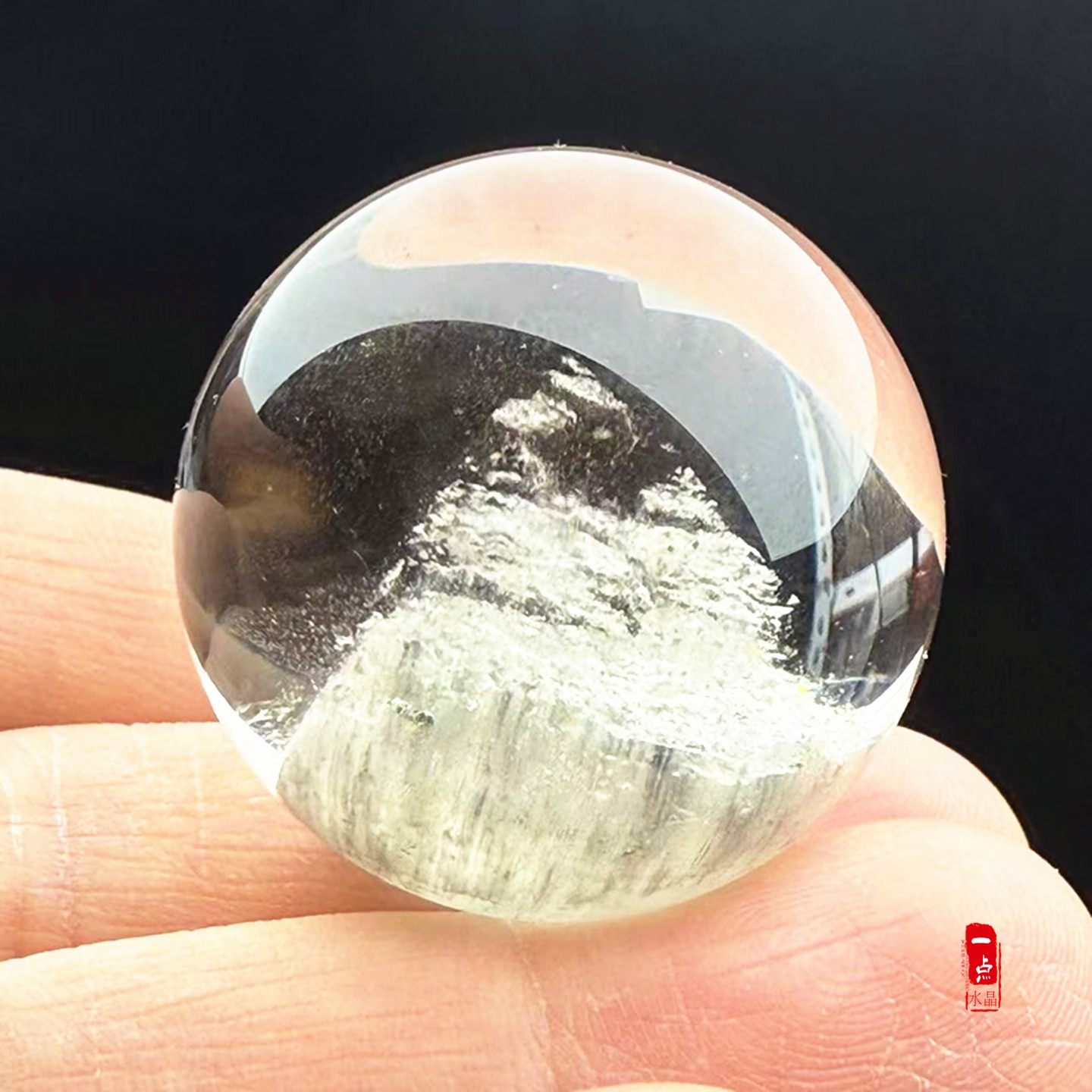 天然绿幽灵金字塔银山圆珠单珠吊坠转运珠挂件diy男女款毛衣链