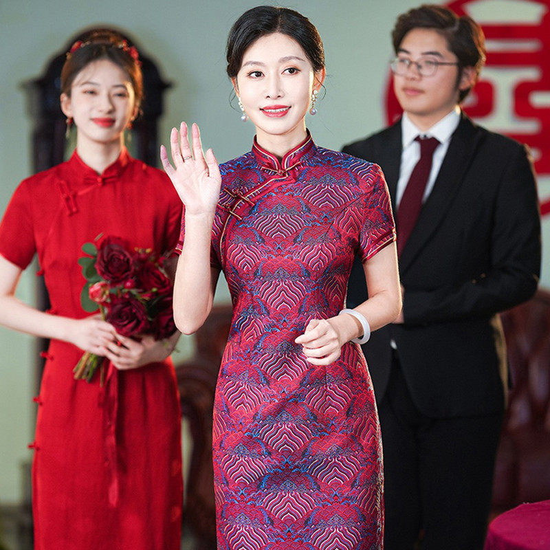 喜婆婆婚宴装2026新款婚礼妈妈礼服年轻新中式改良旗袍女