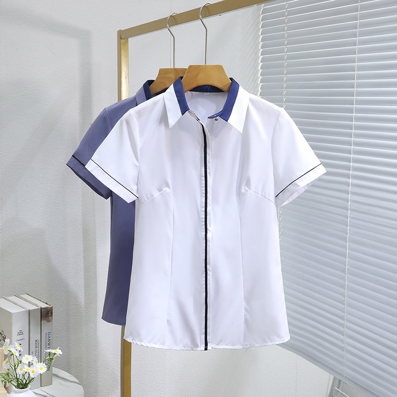 女士衬衫短袖职业销售酒店工装弹力白衬衣正装上班长袖寸衫工作服