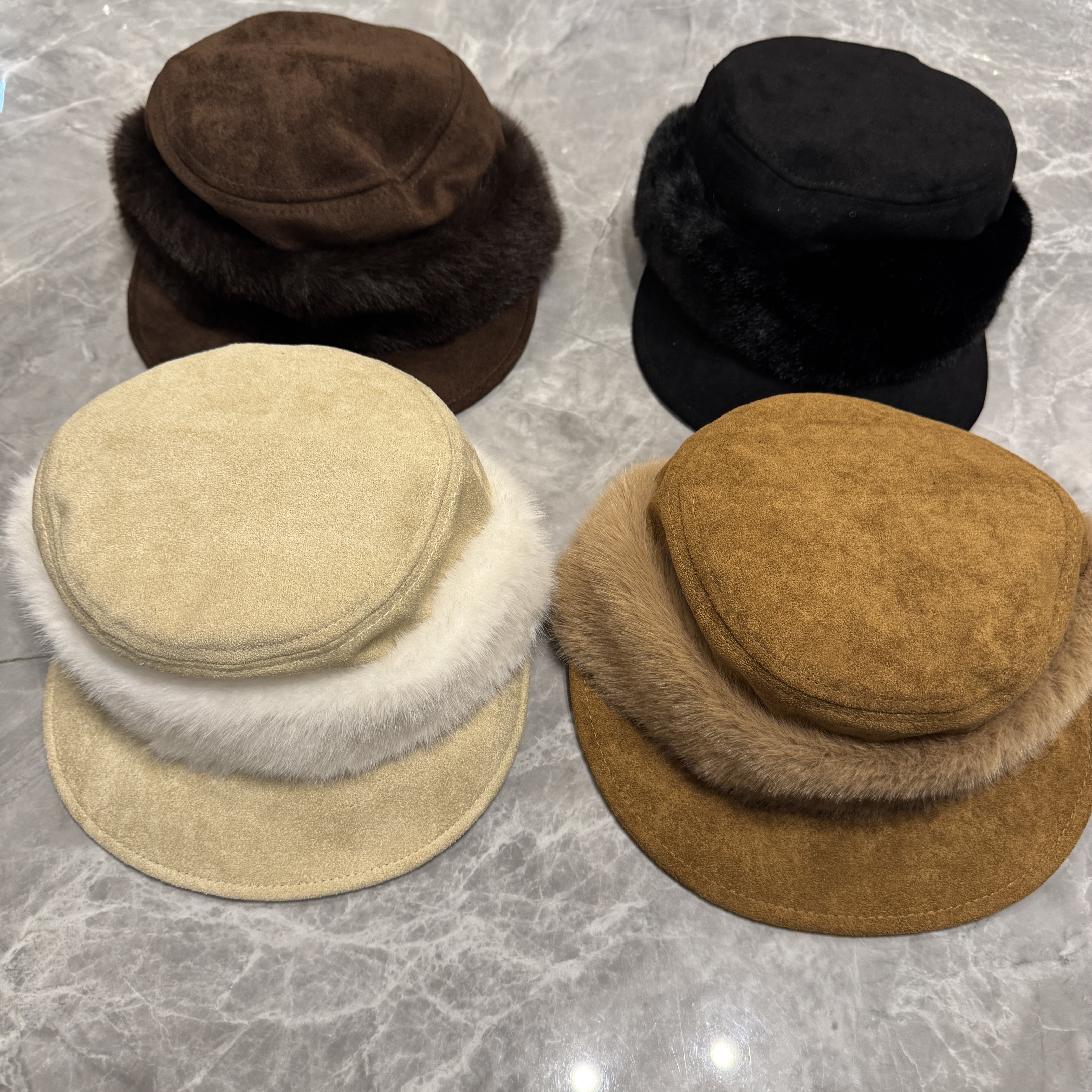 12.14韩国东大门 Apm place the hat代购麂皮绒马术帽子毛绒秋冬