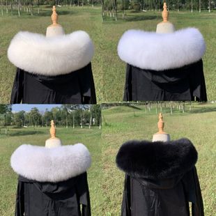 超大真狐狸毛领子真毛单卖派克羽绒服毛领单买貉子毛帽条通用围巾