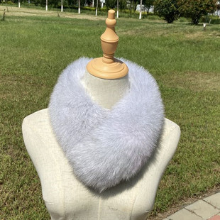 韩版狐狸毛围巾女秋冬百搭皮草磁铁吸扣毛毛围脖保暖毛领子双面毛