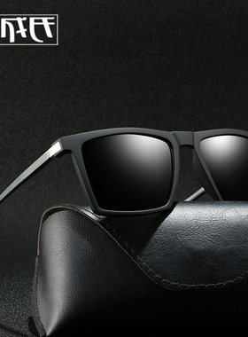 欧美潮流高清偏光太阳镜新款男士开车方框墨镜户外太阳眼镜6388