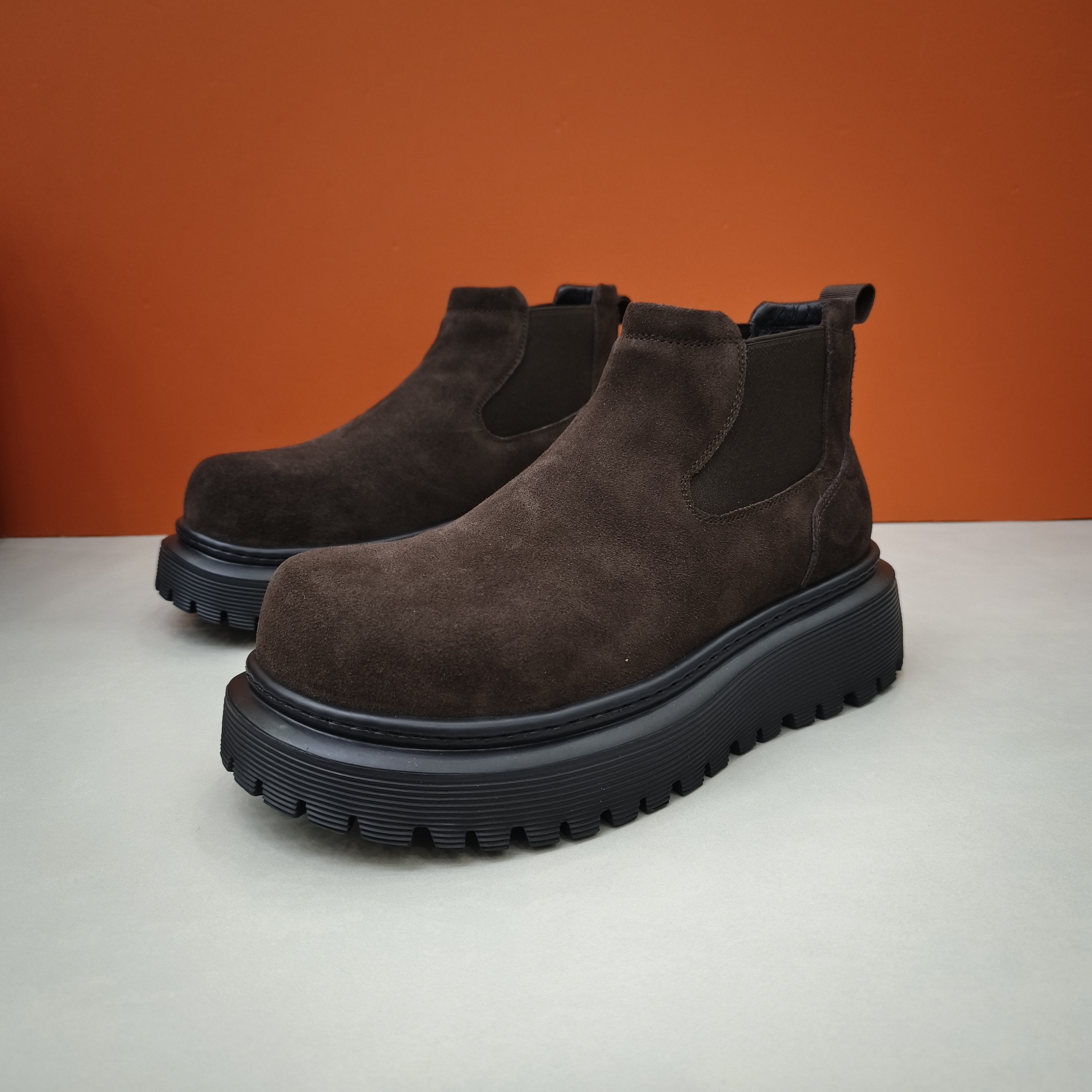 新款棉鞋冬季加绒保暖高帮板鞋翻毛皮鞋潮一脚蹬套脚懒人商务男鞋