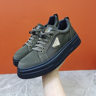 欧洲站春季新款男士颗粒布鞋超轻黑底休闲鞋时尚流行透气休闲鞋