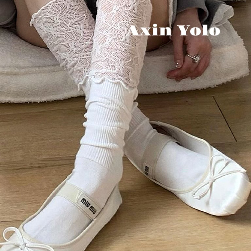 阿馨yolo蕾丝花边拼接设计感袜