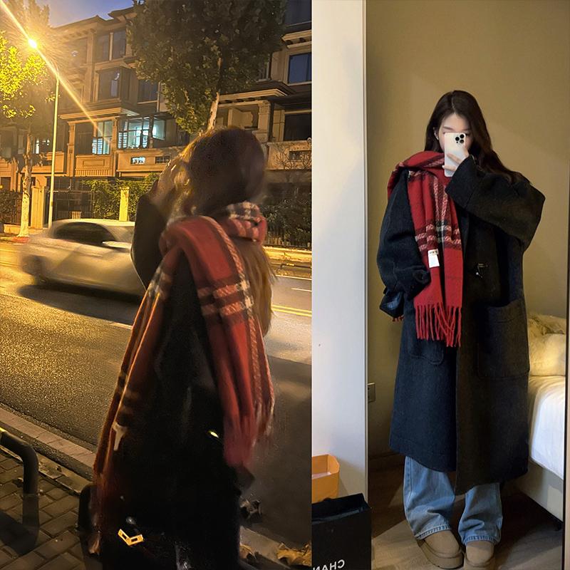 阿馨yolo新年红色围巾保暖围脖