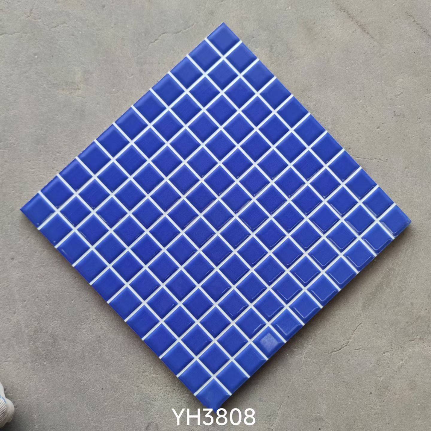 马赛克瓷砖300x300蓝色游泳池地砖地中海风格卫生间墙砖防滑厨房