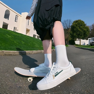 女百搭厚底休闲鞋 学生鞋 小白鞋 校园系带女鞋 潮鞋 人本复古白色板鞋