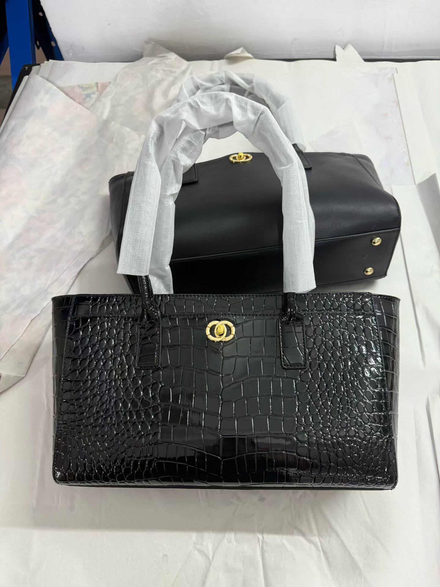 老钱风鳄鱼纹大容量托特包女包小香风中古包复古百搭单肩腋下包包