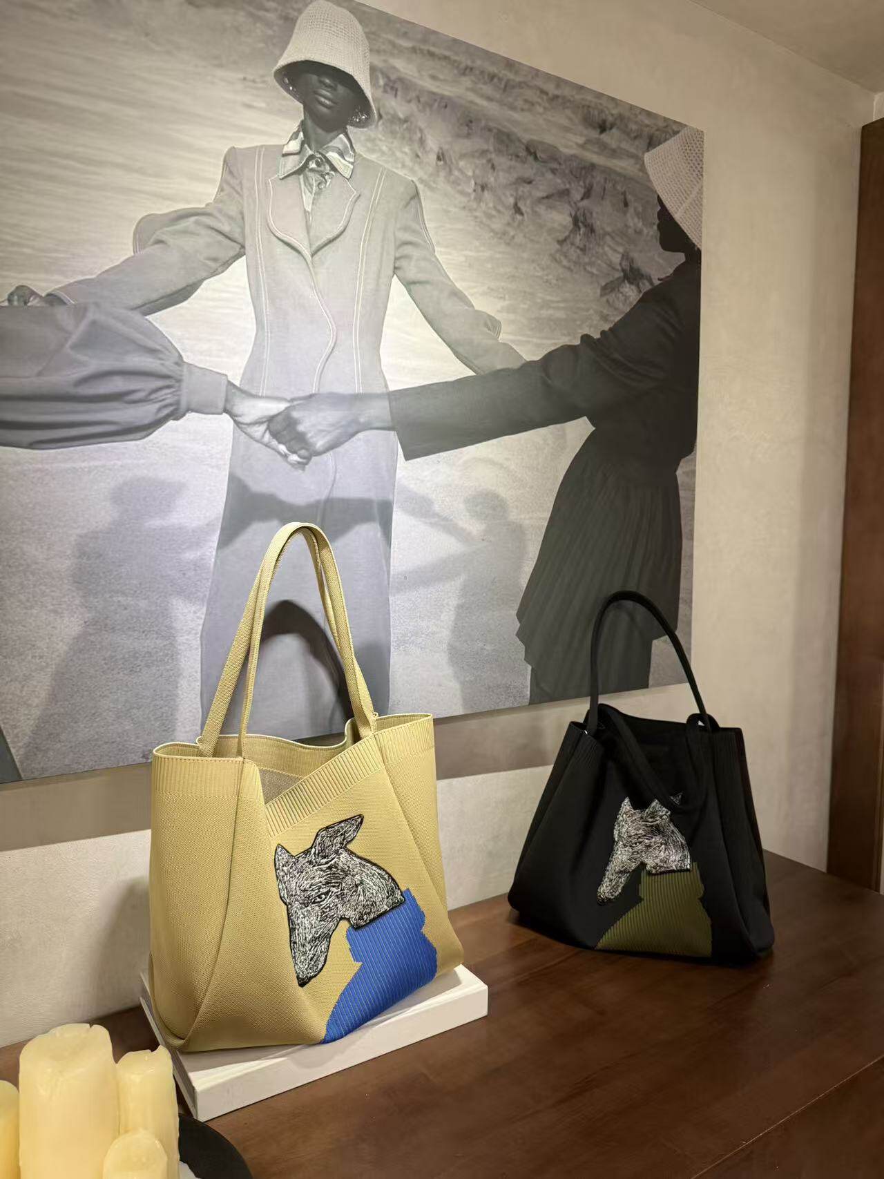 设计师款卡通卡通狗狗托特包女网红时髦大容量单肩包韩国腋下包包