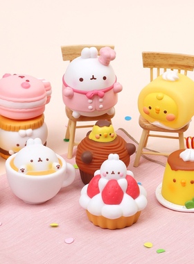 韩国正版MOLANG土豆兔萌浪兔可爱迷你玩偶烘焙师甜点手办盲盒