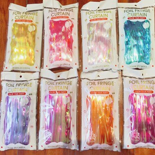 镭射炫光幻彩透明流苏雨丝帘背景墙拉花彩带婚庆生日婚房会场派对