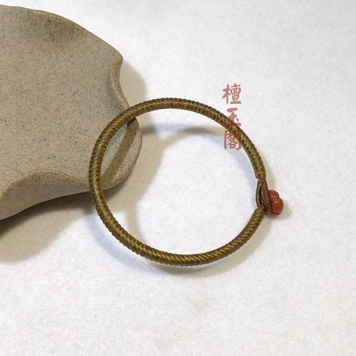 檀玉阁 手工编织高光泰蜡金刚结手绳蜡线男女老金色手链手饰定制
