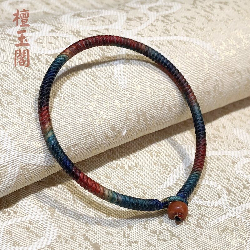 藏式九乘金刚结手绳天晴柿橙高光泰蜡编织手链男女手腕饰品送礼品