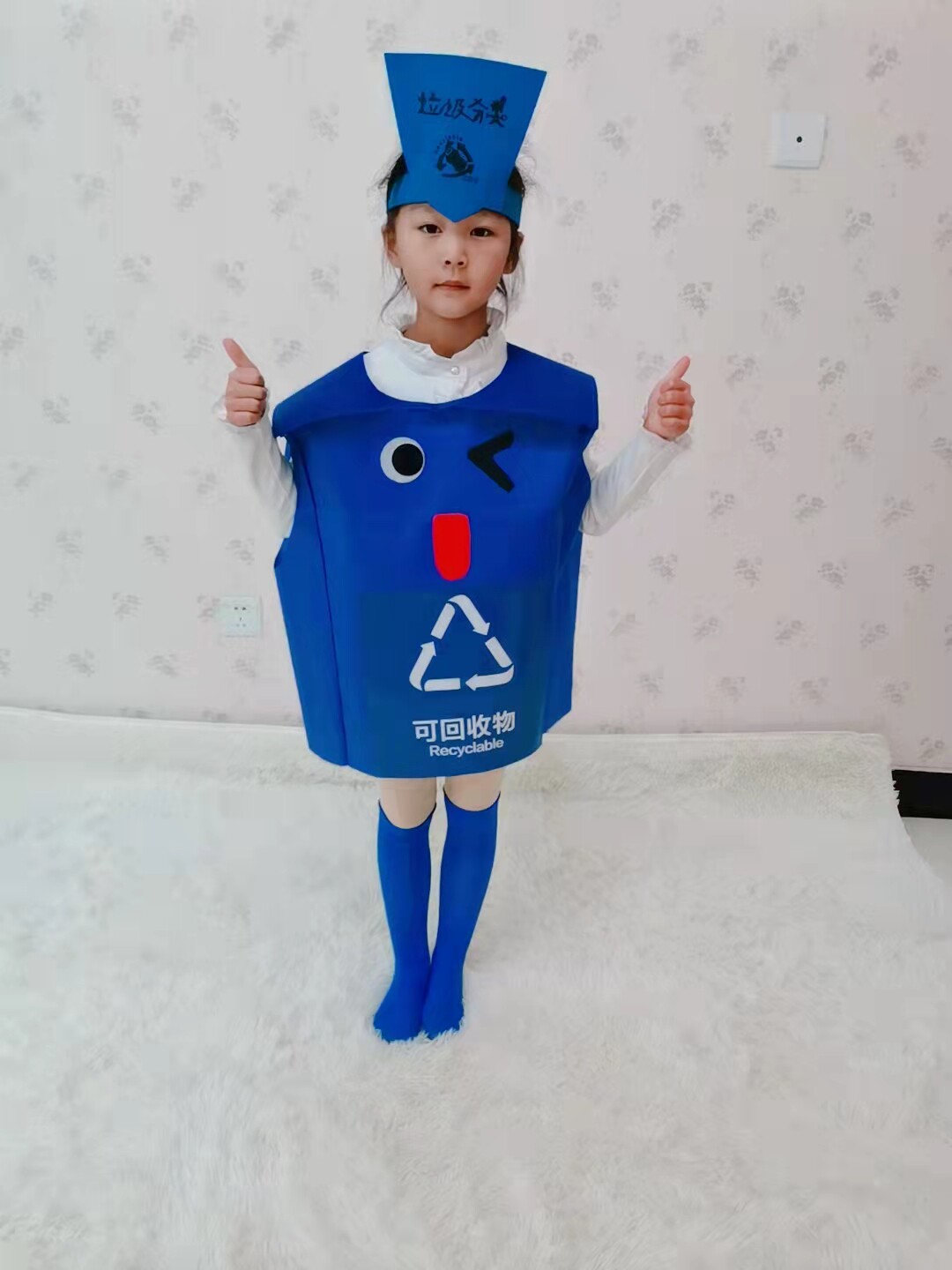 儿童环保手工衣服幼儿园宣传教育垃圾分类表演道具亲子走秀服装