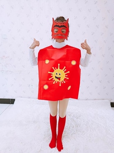 节日儿童牙细菌大作战演出服装幼儿园牙齿蛀牙牙刷道具病毒细菌服