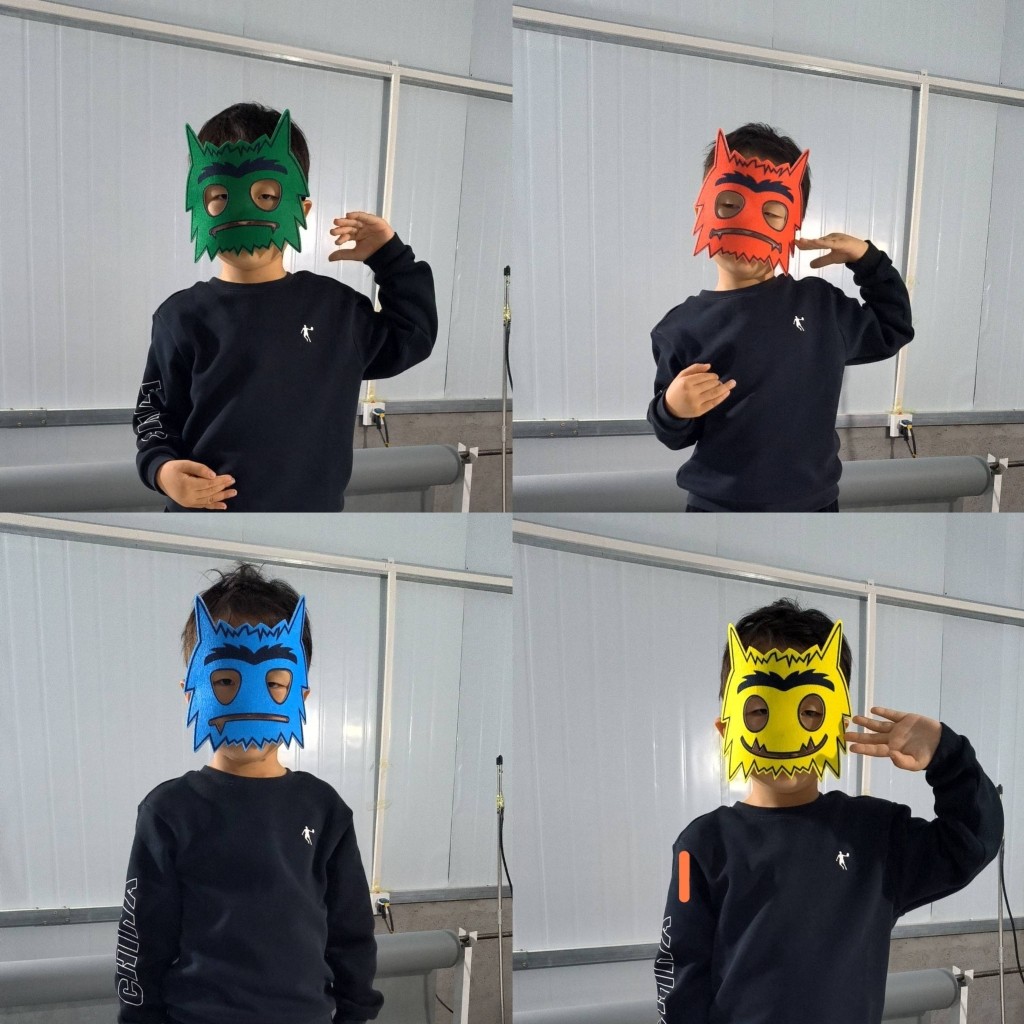 万圣节情绪小怪兽儿童毛毡面具幼儿园化妆舞会装扮怪物卡通面罩