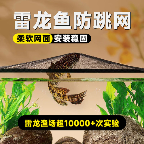 雷龙鱼防跳网火背眼镜蛇雷龙防跳缸柔软网罩磁吸网盖定制雷龙防跳