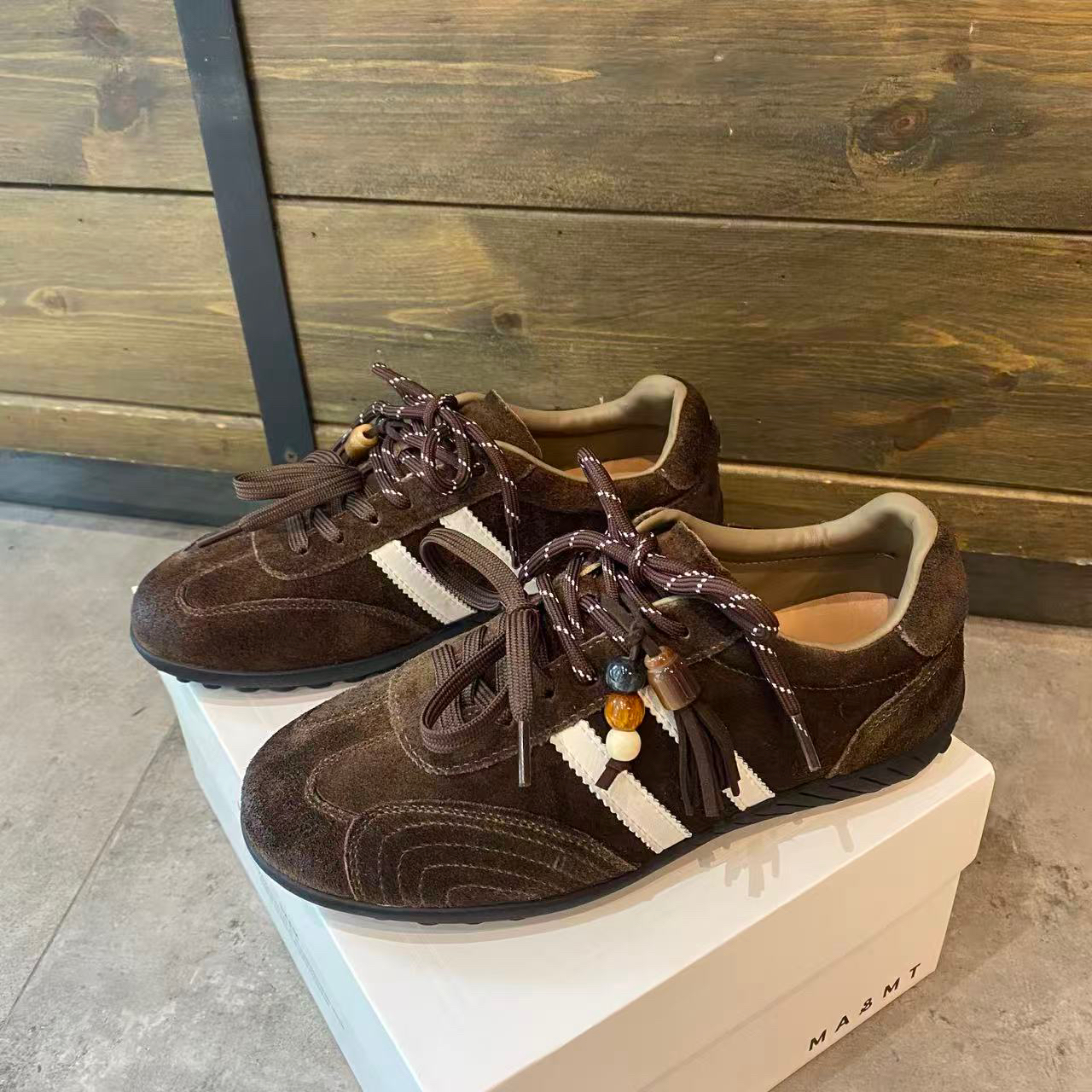 真皮复古德训鞋女2025秋季新款百搭平底休闲阿甘鞋复古运动板鞋潮