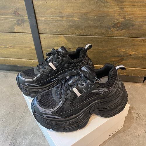 真皮厚底老爹鞋女2025秋季新款时尚增高休闲擦色做旧百搭休闲鞋女