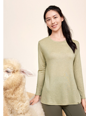 凡圣瑜伽服休闲简约舒适百搭宽松羊毛长袖打底衫内搭上衣女F14358