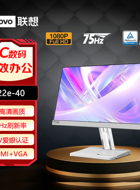 联想 21.5英寸1080P全高清75Hz刷新低蓝光办公显示器L22e-40