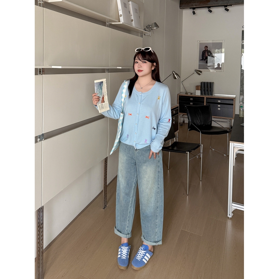 大码女装休闲宽松奶奶裤牛仔裤