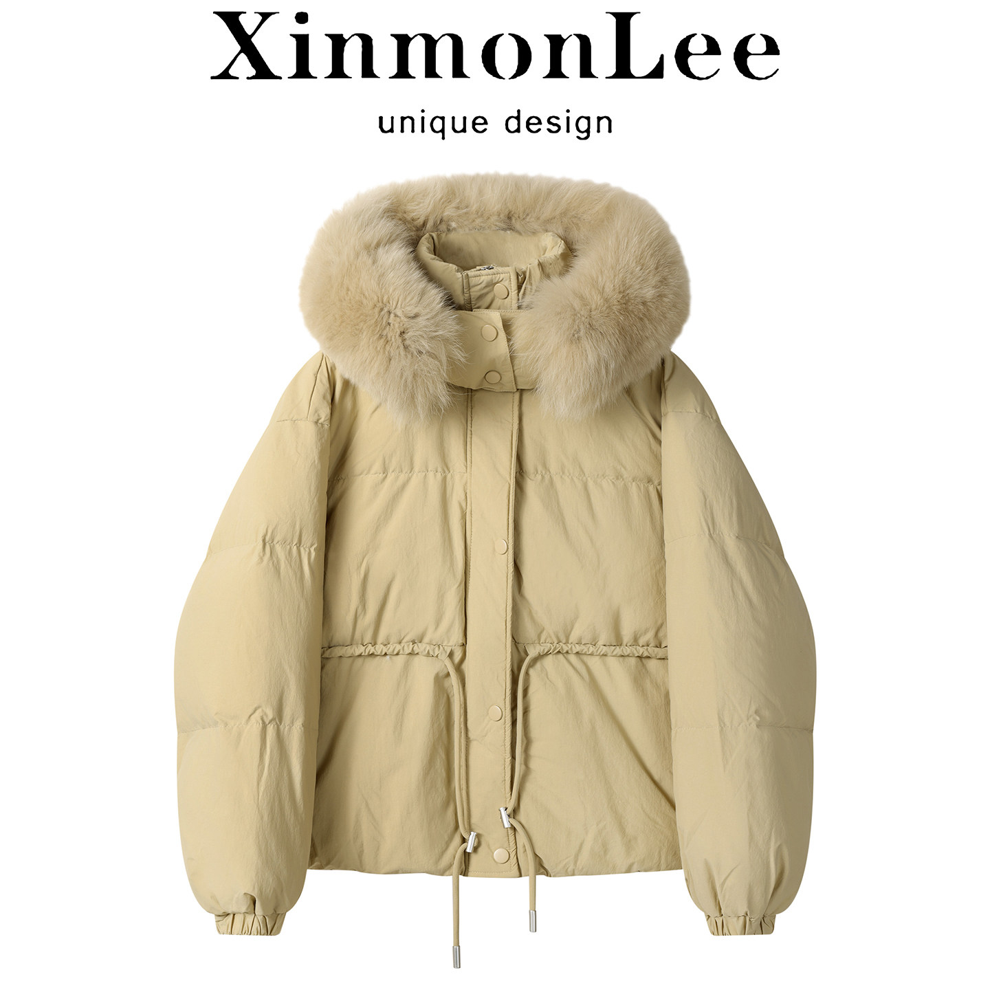 XinmonLee冬季轻薄羽绒服减龄超好看立领气质短款连帽面包服外套