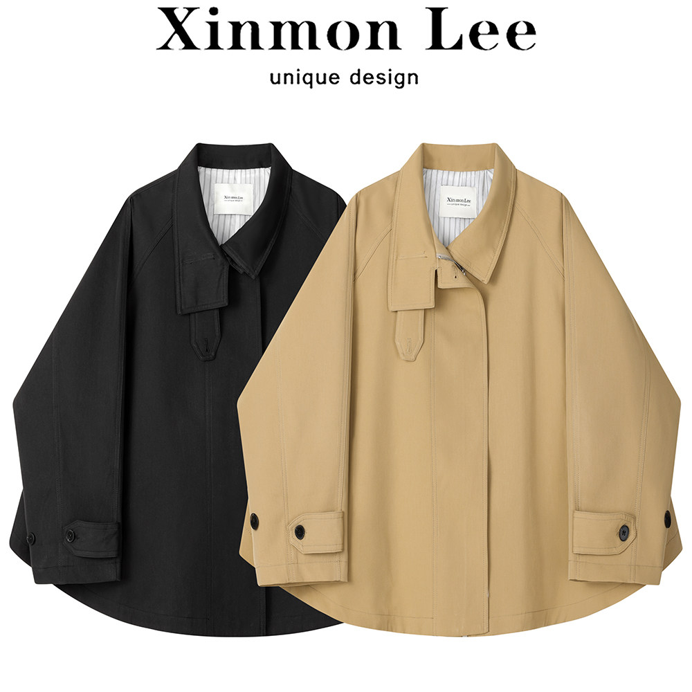XinmonLee韩系复古英伦风短款风衣外套初秋新款休闲小众显瘦上衣