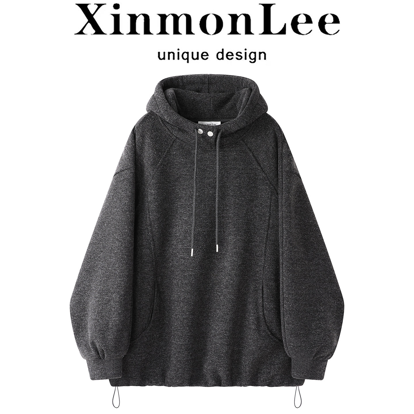 XinmonLee高级感慵懒复古韩版连帽卫衣冬季加绒新款百搭休闲外套