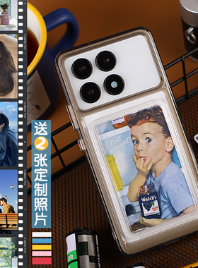 可放照片卡片拍立得情侣适用于红米K70pro手机壳女note13插卡60防摔小米14Ultra透明个性简约照片13pro卡仓式