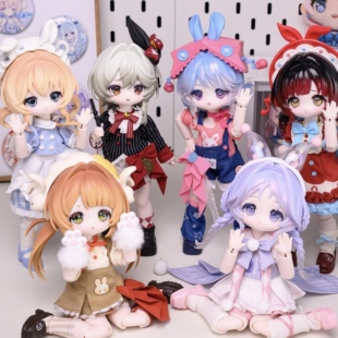 现货正版邦倪兔兔梦匣盲盒迷你6分可动人偶BJD娃衣改造可爱礼物女