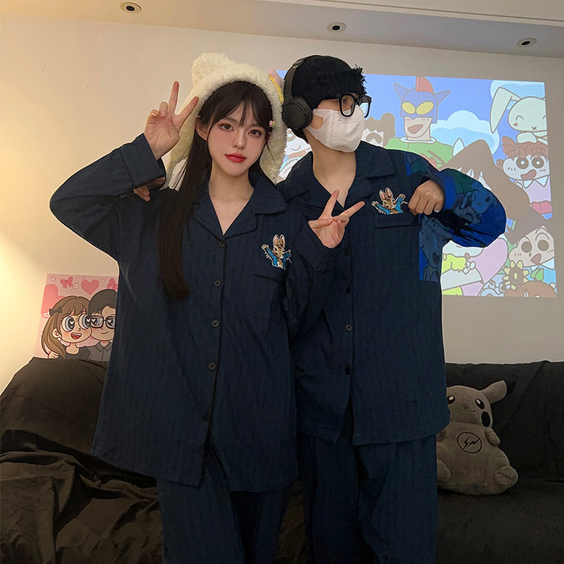居家女士纯棉睡衣韩版ins情侣睡衣/家居服套装