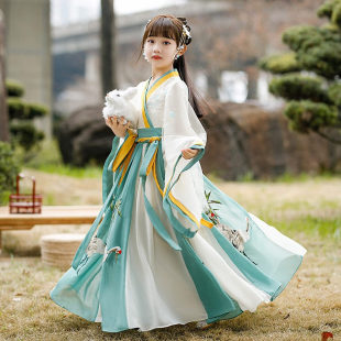 汉服女童超仙中国风儿童摄影汉服魏汉晋制明制宋朝汉服连衣裙