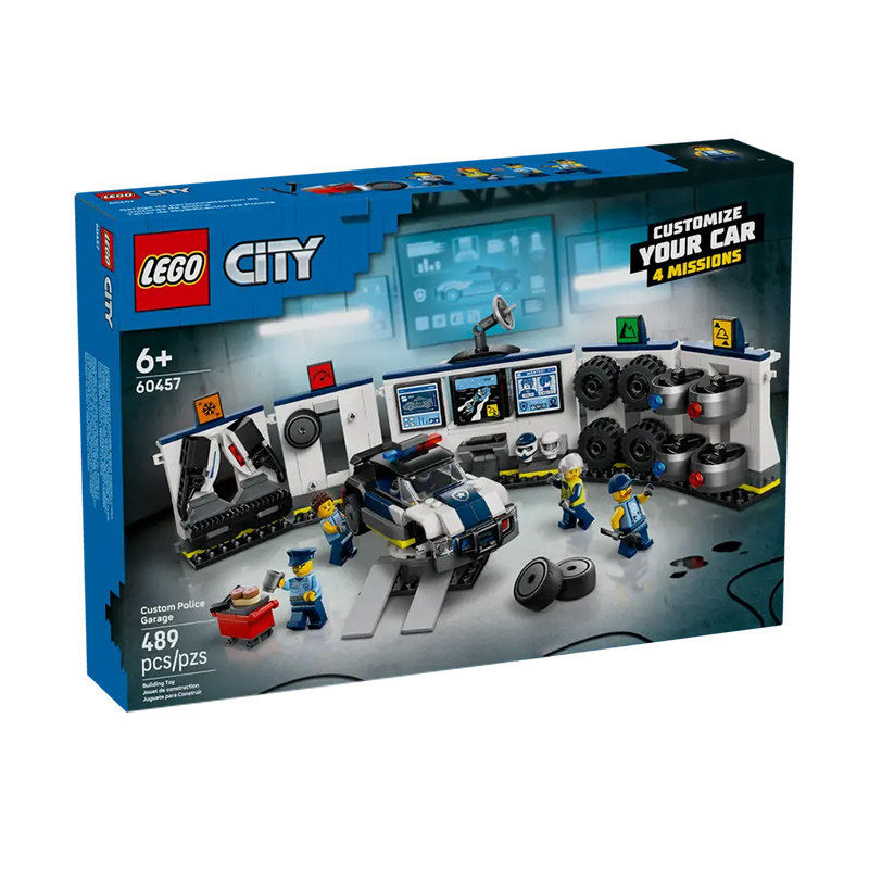 LEGO乐高城市系列60457警车车库男女孩拼装积木玩具益智正品礼物