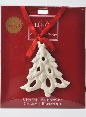 Cershar lenox 圣诞节圣诞树装饰吊饰挂件天使雪人雪橇陶瓷吊饰