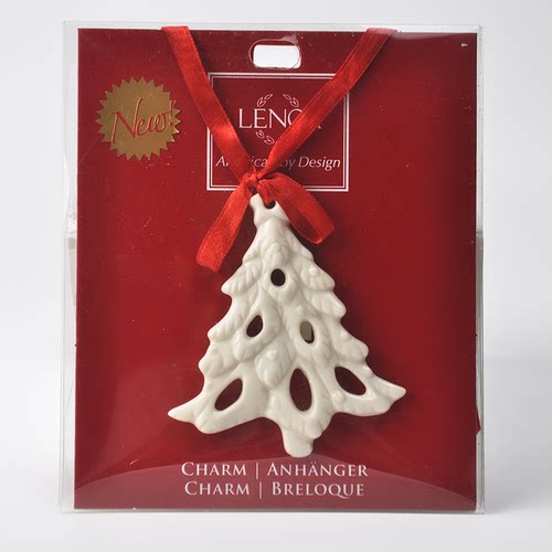 Cershar lenox 圣诞节圣诞树装饰吊饰挂件天使雪人雪橇陶瓷吊饰