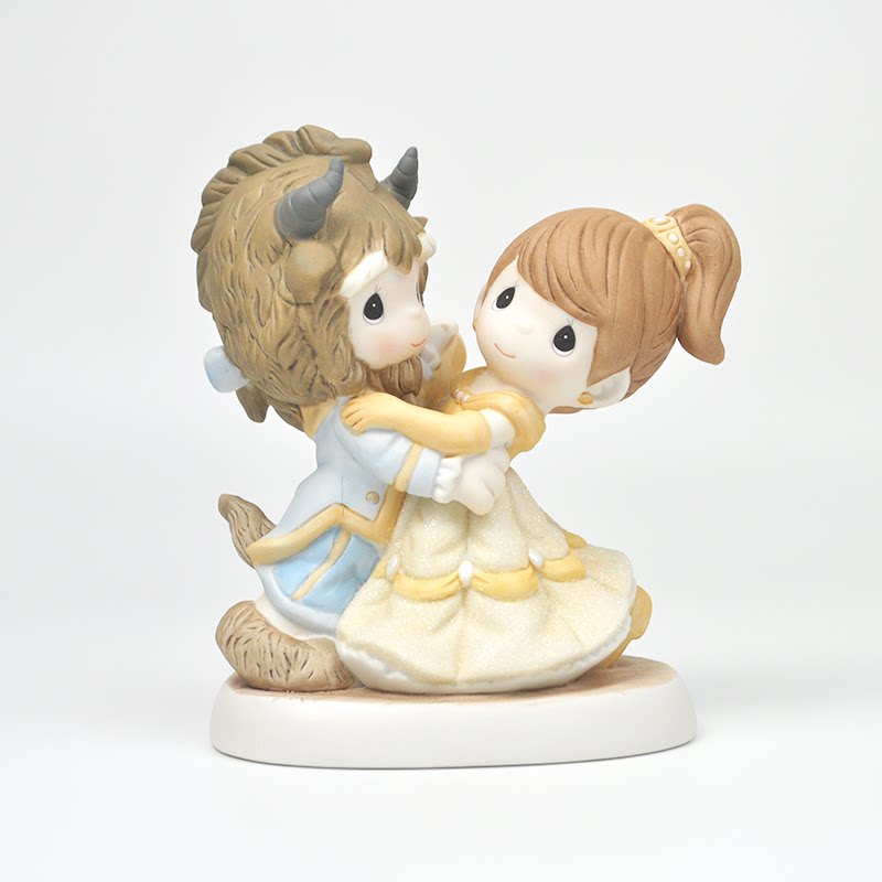 cershar水滴娃娃美女与野兽公主与王子跳舞陶瓷装饰摆件节日礼物