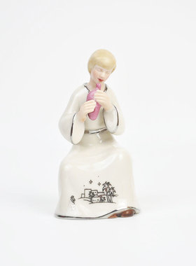 Cershar 吹陶笛的小男孩陶瓷装饰工艺品摆件 圣诞节节日礼品礼物