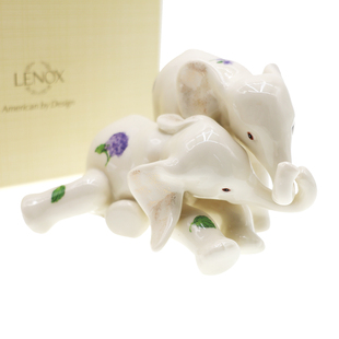 Cershar Lenox原包装盒一对大象 陶瓷装饰摆件 圣诞节礼品礼物